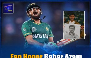 Fan Honor Babar AzamWith Hand DrawnImage of Him