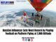 Russian fitness influencer Sergey Boytcov has set another daring world record by playing football on a platform suspended 1,800 metres above ground, attached to a hot air balloon.
