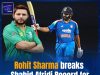 Indian batsman Rohit Sharma has broken Shahid Afridi’s long-standing record for the most sixes in One Day Internationals.