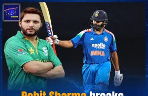 Indian batsman Rohit Sharma has broken Shahid Afridi’s long-standing record for the most sixes in One Day Internationals.